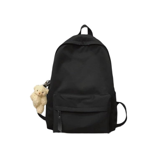 Urban Minimalist Solid Color Backpack with 14" Laptop Sleeve – Lightweight Daily Carry for Travel & Commute (black) - color: Black