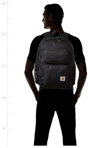 Carhartt 27L Single-Compartment Backpack, Durable Pack with Laptop Sleeve and Duravax Abrasion Resistant Base, Black - color: Black