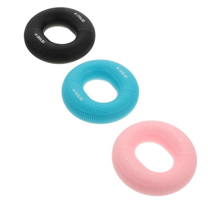 FOMIYES 3pcs Hand Grip Strengthener Set Silicone Rings, Finger Exerciser and Forearm Strength Trainer, 20-80lb Resistance Levels, Finger Rehabilitation Tool for Hand and Wrist Exercise