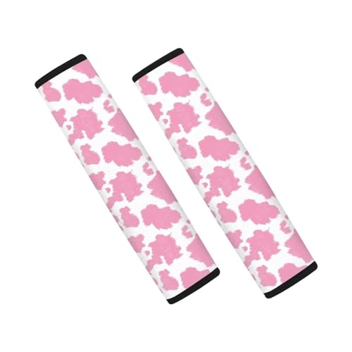 Dreaweet Seat Belt Cover Pad Pink Cow Print Car Accessories Seatbelt Covers for Women Girly,Soft Comfy Seatbelt Cushion Shoulder Strap Pad for Bag Backpack - color: Pink Cow Print