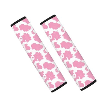 Dreaweet Seat Belt Cover Pad Pink Cow Print Car Accessories Seatbelt Covers for Women Girly,Soft Comfy Seatbelt Cushion Shoulder Strap Pad for Bag Backpack - color: Pink Cow Print