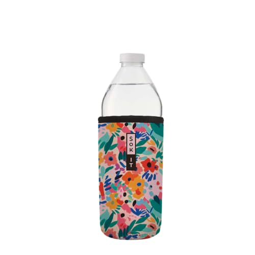 Sok It BotlSok Water Bottle Sleeve Insulated Neoprene Cover (Abstract Floral, Fits 16oz CamelBak or Nalgene) - color: Abstract Floral, size: Fits 16oz CamelBak or Nalgene