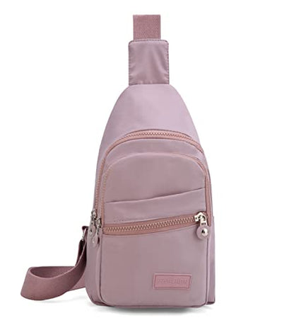 EVANCARY Small Sling Bag Crossbody Bags for Women Men, Sling Backpack Chest Daypack Cross Body Bag for Travel Outdoor - color: Pink Purple