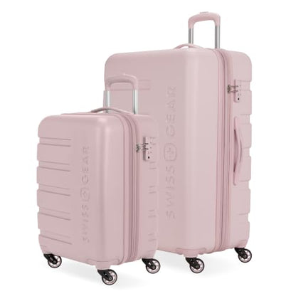 SwissGear 7366 Signature Hardside Expandable Luggage with Spinner Wheels, TSA Lock, Cup-Holder, Pink, 2-Piece Set (19/27) - color: Pink, size: 2-Piece Set (19/27)
