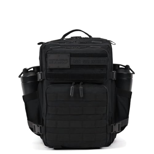 WOLFpak 25L Tactical Gym Backpack (Nightshade Edition) Durable 1000D Waterproof Oxford Material with MOLLE Webbing, Laptop Pocket & Dual Cup Holders - color: Nightshade Edition