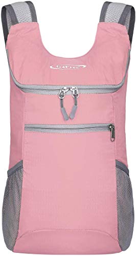 G4Free Lightweight Packable Hiking Backpack for Men Women Small Hiking Daypacks Foldable Shoulder Pack Casual Outdoor Bag 11L - color: Light Pink, size: Small