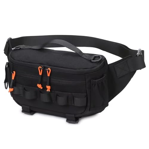 Waist Chest Backpack Outdoor for Men Women Fishing Sling Bag Hip Rig Cycling Camping Multifunctional Bag Travel Duffle Bag(Black) - color: Black