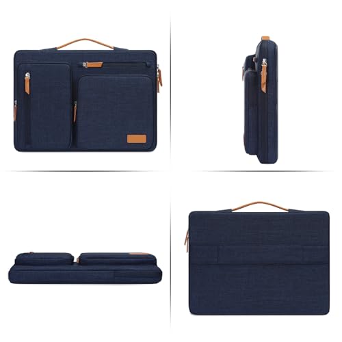 MOSISO 360 Protective Laptop Case 13.3 inch, 13-13.3 inch Laptop Sleeve Compatible with MacBook Air/Pro 13 / Pro 14,HP Dell Acer ASUS,Side Open Carrying Case with 4 Zipper Pockets&Handle, Navy Blue - color: Navy Blue, size: 13.3 inch