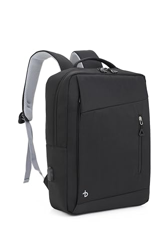 BESMART Laptop Backpack for Travel Water Resistant, Slim College Backpack for Men/Women, 15.6" Laptop Business Backpack with USB Charging Port(Black) - color: Black