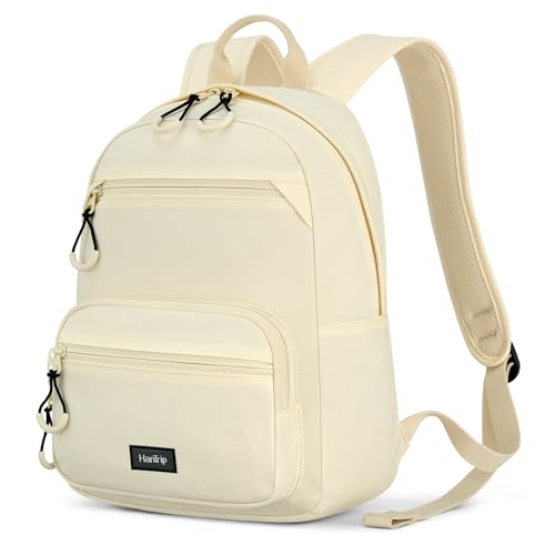 HanTrip Carry On Travel Backpack For Men Women, 13 Inch Small Mini Work Bag Personal Item Backpacks, Camping Back Pack Lightweight Hiking Daypack For Office Nurse Commuter (Offwhite) - color: Offwhite, size: 13 Inch