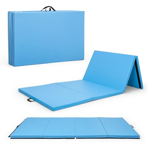 CAP Barbell All Purpose Folding Anti Tear Exercise Training Aerobic Fitness Gym & Gymnastics Balance Mat | Multiple colors - color: Blue, style: 10' x 4' x 2.0" Thick