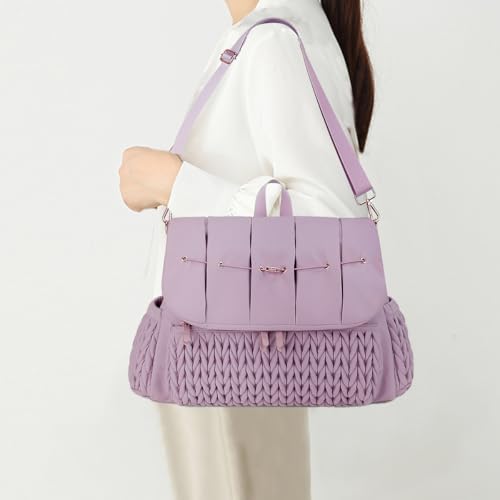SONARIN Convertible Diaper Bag Backpack Waterproof Nappy Changing Bag Travel Mummy Bag with Changing Pad & Shoulder Strap(Purple) - color: Purple