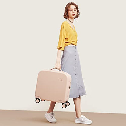 mixi Carry on Luggage, Suitcase with Spinner Wheels 16in Luggage Hardshell Lightweight Rolling Suitcases PC with Cover & TSA Lock, Pink - color: Pink, size: 16in Carry on