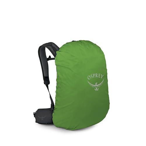Osprey Hikelite 32L Durable Hiking Backpack - Travel Daypack with Rain Cover for Men and Women, Raven Black - color: Raven Black, style: 32l