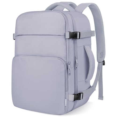 ZOMFELT Travel Backpack for Women Men, Carry On Backpack, TSA 15.6inch Laptop Backpack Flight Approved, Personal Item Travel Bag Nurse Bag Casual Daypack for School Weekender Business Trip, Purple - color: Purple