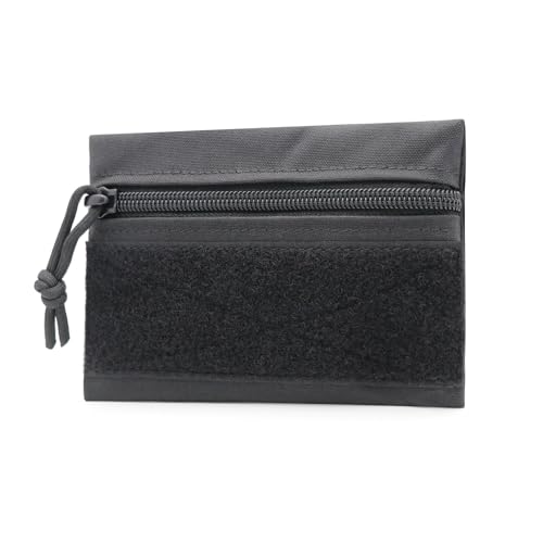 Qavctw Tactical Admin Pouch Bag with Hook and Loop Tool Storage Bag Snack Pouch Candy Bag Hanging Pouches Backpack Accessory Pouch - color: BK-M, size: M-6x4"