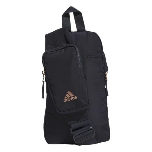 adidas Essentials Crossbody – Athletic Sling Bag with Phone Pocket - color: Legend Ink Blue/Rose Gold/2.0