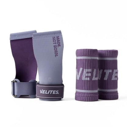 Velites - All Terrain Grips - Official Crossfit® Games Gymnastics Grips - No-Chalk Required - for All Bars & Surfaces - Includes Wristbands & Bag - color: Purple, size: X-Large