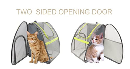Pet Carrier Backpack, Ventilated and Breathable for Cats Dogs, Collapsible Designed for Travel, Hiking & Outdoor Use Green - color: Green