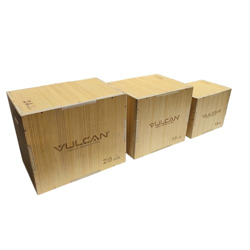 VULCAN 3-in-1 Wooden Plyo Box – Durable Ashwood Plyometric Jump Box for Home Gym and Commercial Training | Safe, Stable & Versatile for Box Jumps, Step-Ups, HIIT and Cross-Training Workouts - style: B) 3-in-1 Plyo Box - 16" x 18" x 20