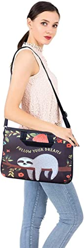 RICHEN 11 11.6 12 12.5 13 inches Laptop/Chromebook/Notebook PC Messenger Bag Tablet Travel Case Neoprene Handle Sleeve with Shoulder Strap (11-13.3 inch, Sloth) - color: Disc, size: 11-13.3 inch