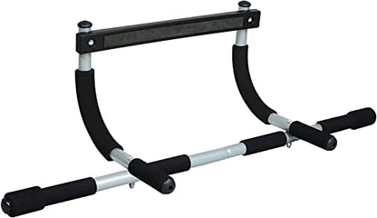 Iron Gym Pull-Up Bar - Total Upper Body Workout Bar for Doorway, Adjustable Width Locking, No Screws Portable Door Frame Horizontal Chin-up Bar, Fitness Exercise - style: Pull-Up Bar + Jump Rope