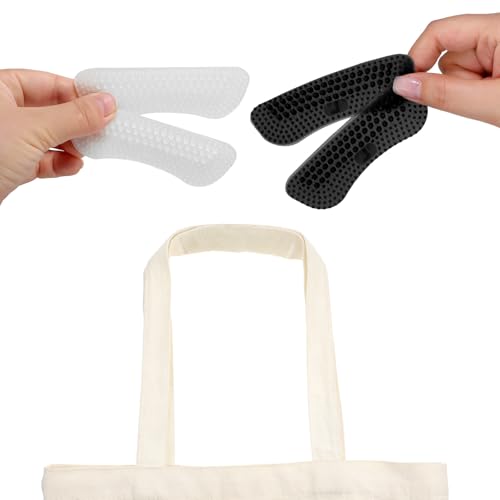 4 Pcs Shoulder Bag Strap Gripper, Non-Slip Convex Dots Purse Strap Gripper, Silicone Straps Grippers Holder Gummy for Purse Shoulder Backpack Straps (Black, Clear) - color: 2 colors