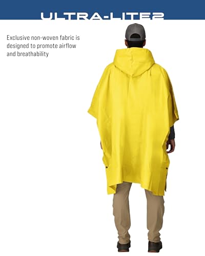 FROGG TOGGS Ultra-lite2 Waterproof, Breathable Rain Poncho, Adult and Youth Sizes - color: Yellow, style: Adult