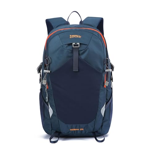 35L Hiking Backpack Waterproof Rucksack Large Lightweight Daypack with Reflective Strip Durable Nylon Backpack for Women Men Camping Climbing Travel Outdoor Sports Dark Blue - color: Dark Blue