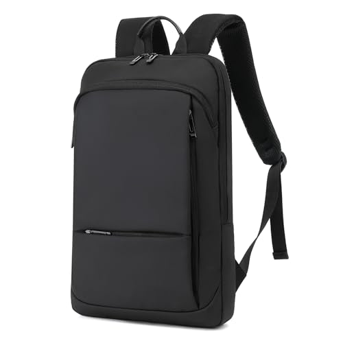 AUGUR Business Slim Backpack for Men Women 15.6 inch Water Resistant Laptop Backpack with USB Charger Computer Notebooks Lightweight Small Backpacks For School/Travel/Business/Work/College Bag - color: 1506 15.6 Inch Black