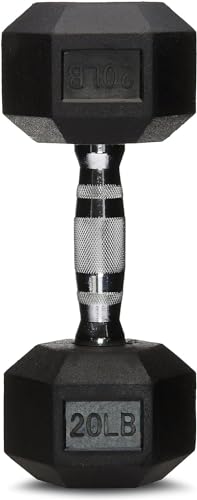 Amazon Basics Rubber Hex Dumbbell Hand Weight - size: 20 Pounds, style: 20 Pounds