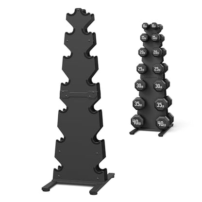 Dumbbell Rack Stand Only, 7-Tier | 5-Tier | 3-Tier Weight Rack for Dumbbells, Wide-Slot No-Interference Design, Solid Steel Construction Weight Holder for Home Gym, Dumbbell Storage Rack (Rack Only) - size: 7 Tier