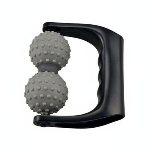 Double Ball Deep Tissue Handheld Massage Roller Textured Body Roller for Home, Light Gray - color: Light Gray