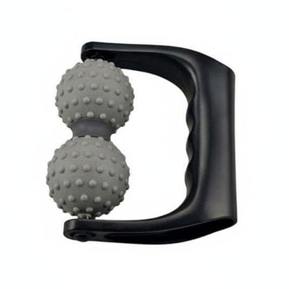 Double Ball Deep Tissue Handheld Massage Roller Textured Body Roller for Home, Light Gray - color: Light Gray