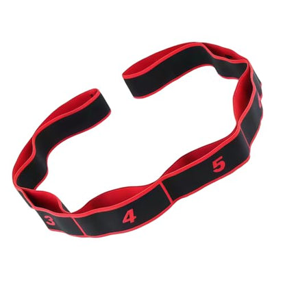 UncleS Elastic Tension Band Exercise Pull Rope Stretch Rope 8 Segment Pilates Stretching Band Female Resistance Training Equipment Fitness Exercise Resistance With Number - color: Red