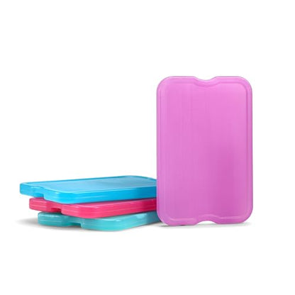 Cool Coolers by Fit & Fresh 4 Pack XL Slim Ice Packs, Quick Freeze Space Saving Reusable Ice Packs for Lunch Boxes or Coolers - color: Multi (4 Pack)