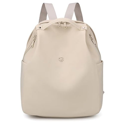 Mini Nylon Women Backpacks,Small Ladies backpacks Casual Lightweight Shopping Travel Daypack (Beige) - color: Beige