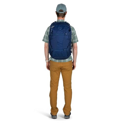 Osprey Farpoint 40L Men's Travel Backpack - Carry On Bag with Laptop Sleeve and Toiletry Pocket, Antique Blue - color: Antique Blue, style: 40l