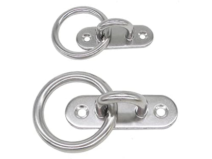Stainless Steel Ceiling Hooks & Wall Hangers with Rings - Heavy Duty M6 Screw Mount, Rust-Proof Anchor Straps for Garage, Outdoor, Storage (4-Pack) - size: M6 With Ring