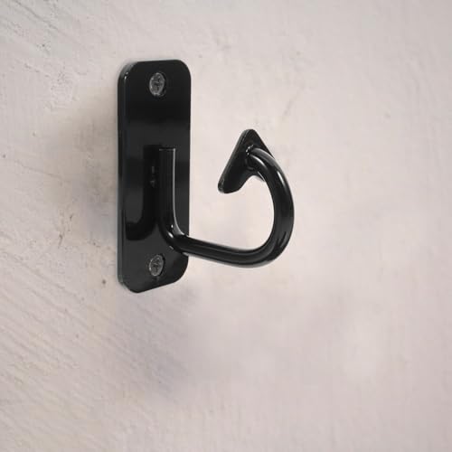 SUPVOX Yoga Hammock Wall Anchor Hook, Black Steel Fixed Mount for Home Gym Accessories, Resistance Band and Pilates Strap Hanging, Workout Strength Exercise Wall Hanger