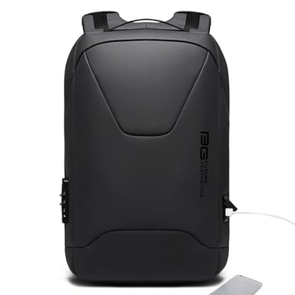 BANGE Anti-Theft Business Laptop Backpack, 15.6 Inch Lock Travel Backpack, Water-resistant Zippers with USB Charging Port, 16L Computer Bag for Men & Women