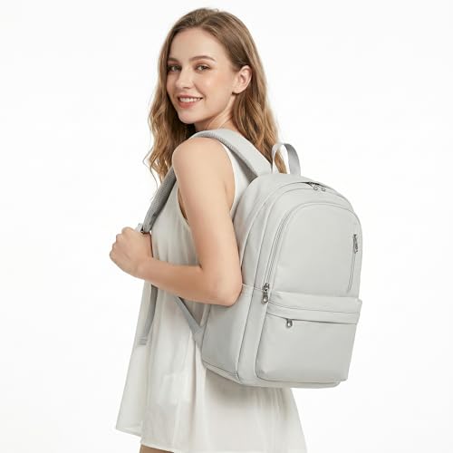 BAGOK Lightweight Nylon Backpack for Women & Men – Foldable, Large Capacity, Ideal for School, Travel & Work - color: Grey