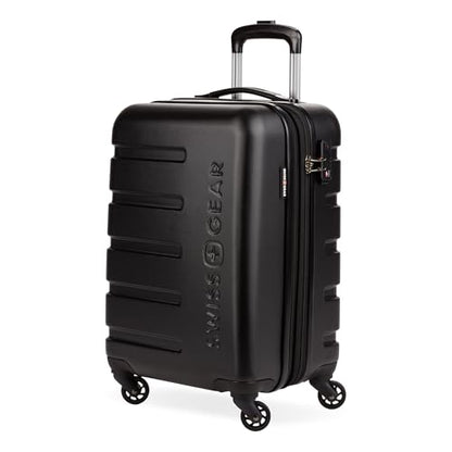 SwissGear 7366 Hardside Expandable Luggage with Spinner Wheels, Black, Carry-On 19-Inch - color: Black, size: Carry-On 19-Inch