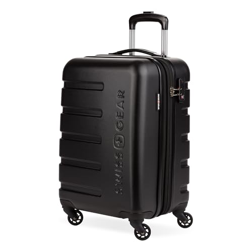 SwissGear 7366 Hardside Expandable Luggage with Spinner Wheels, Black, Carry-On 19-Inch - color: Black, size: Carry-On 19-Inch
