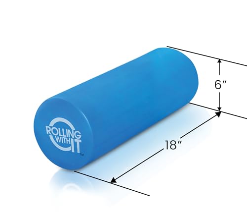 Rolling With It Foam Roller with High Density for Physical Therapy, Muscle Roller for Exercise and Muscle Recovery, Eco-Friendly Back Roller, Firm and Smooth Surface Massage Roller, Select Your Size - size: 18 x 6 Inch