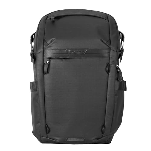 VANGUARD VEO Metro B20L Camera & Everyday Backpack (Black) – Fits 70–200mm Attached, 14" Laptop Storage, Convertible Daypack Design, Carry-On Ready - color: Black, size: 20L