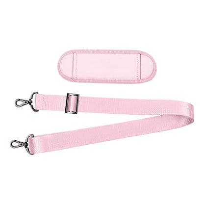 MOSISO 56 inch Shoulder Strap, Adjustable Thick Soft Universal Replacement Non-Slip Fit Padded with Metal Swivel Hooks for Laptop Shoulder Bag/Laptop Messenger Bag/Crossbody Bag, Rose Quartz - color: Rose Quartz