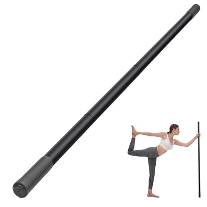 Yoga Stick, Sturdy Steel Stretching Stick with Non-Slip Ends & Foam Handles for Mobility, Flexibility & Balance | Exercise Pole for Fitness, Posture Correction