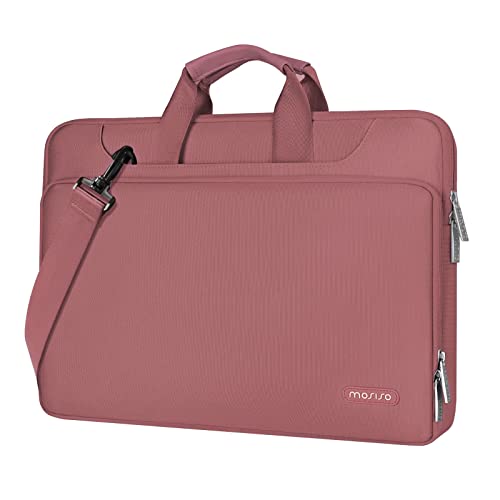 MOSISO 360 Protective Laptop Bag 15.6 inch, 15-16 inch Computer Bag Compatible with MacBook Air 15 inch/Pro 16 inch, HP,Dell,Lenovo,Asus,Notebook, Laptop Carrying Case with Strap&Handle, Dusty Rose - color: Dusty Rose, size: 16 inch