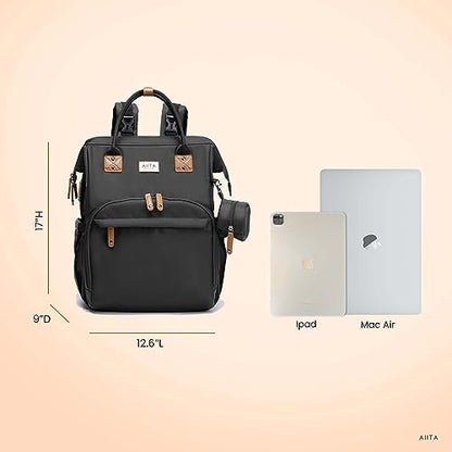 Diaper Bag Backpack, Multifunction Diaper Bag with Changing Station, Stylish Baby Bags, Large Unisex Diaper Backpack for Mom and Dad, Baby Registry Search, Portable Changing Pad – Black Brown - color: Black Brown